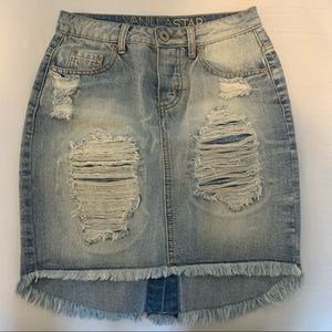 Women's Distressed Denim Skirt